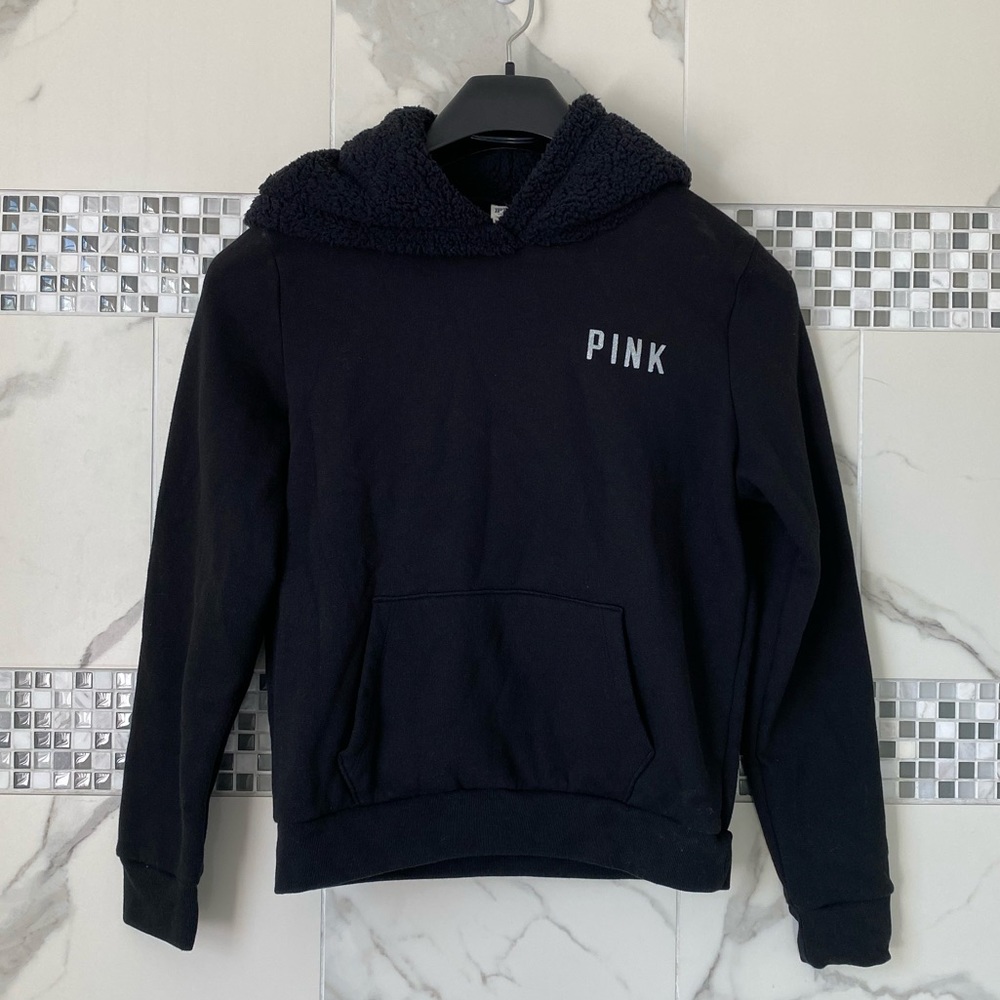 PINK Sherpa Hood Sweatshirt